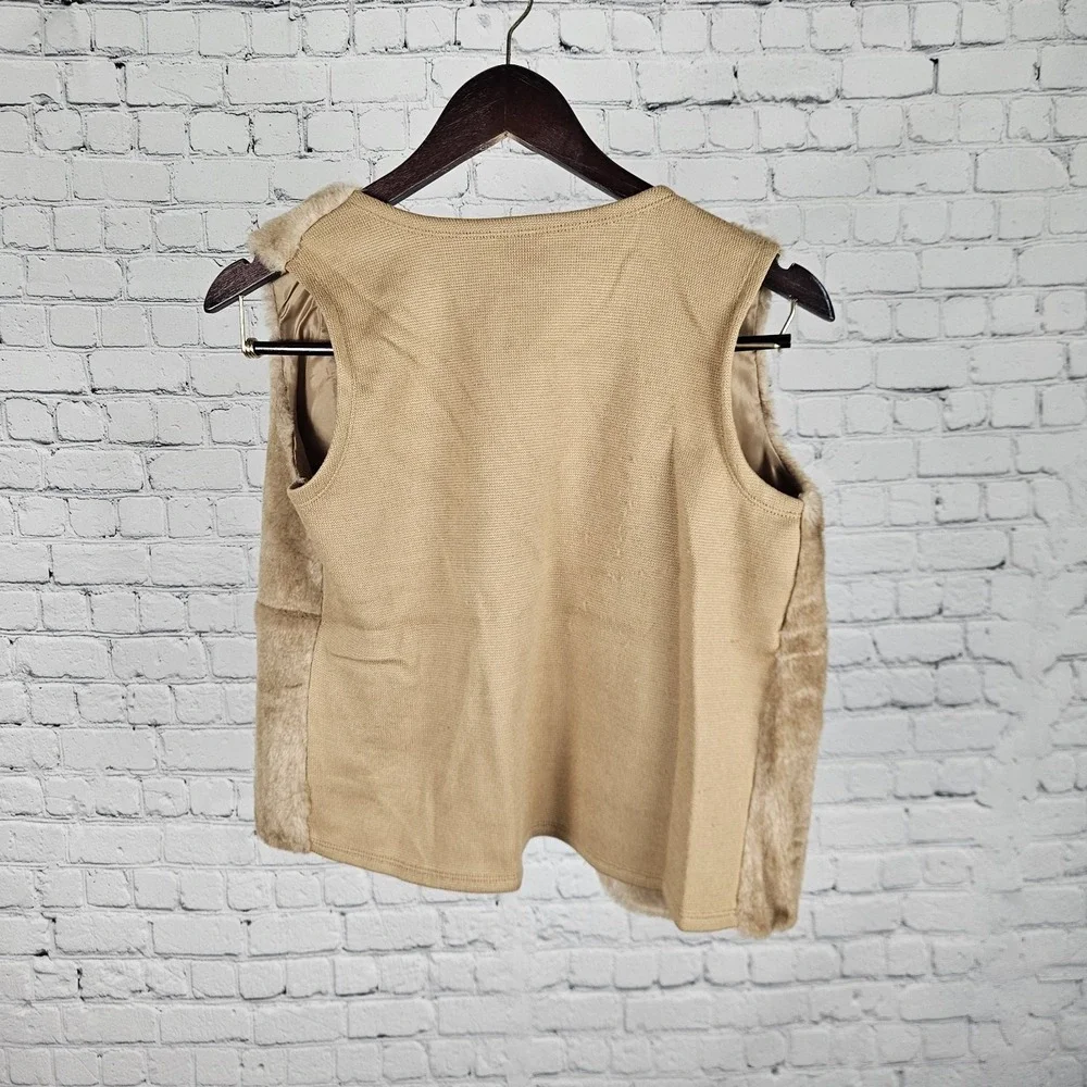 Wonder Nation Girls Faux Fur Vest Tan Size‎ L 10-12 Soft Sherpa Style